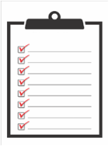 A drawing of a checklist with red checkmarks in all the boxes.